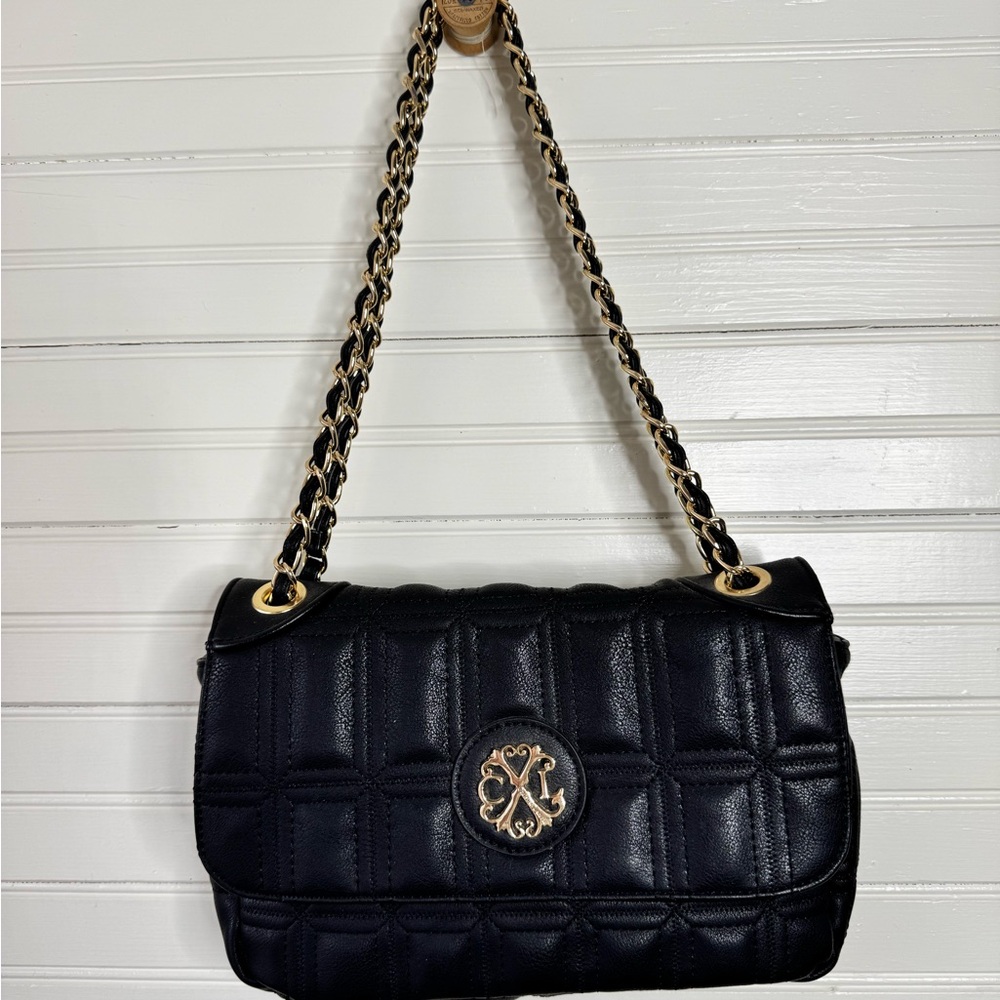 Christian LaCroix Black Quilted Chain Shoulder Bag